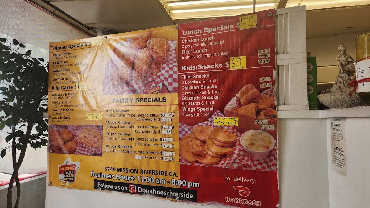 Donahoo's Golden Chicken меню