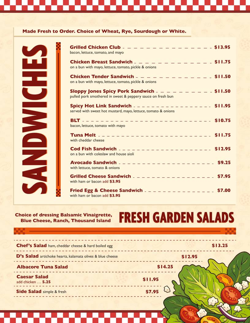 D’s Diner Santa Rosa меню