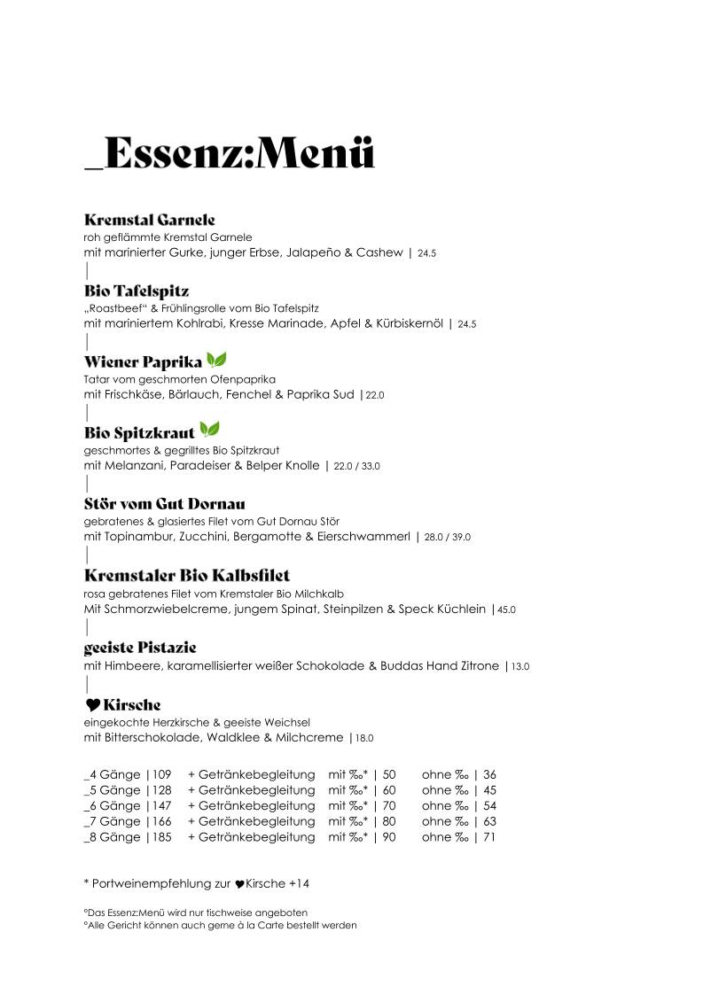 Landgasthaus Essl меню