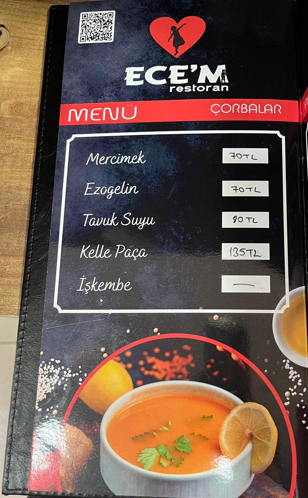 ECEM RESTORAN меню