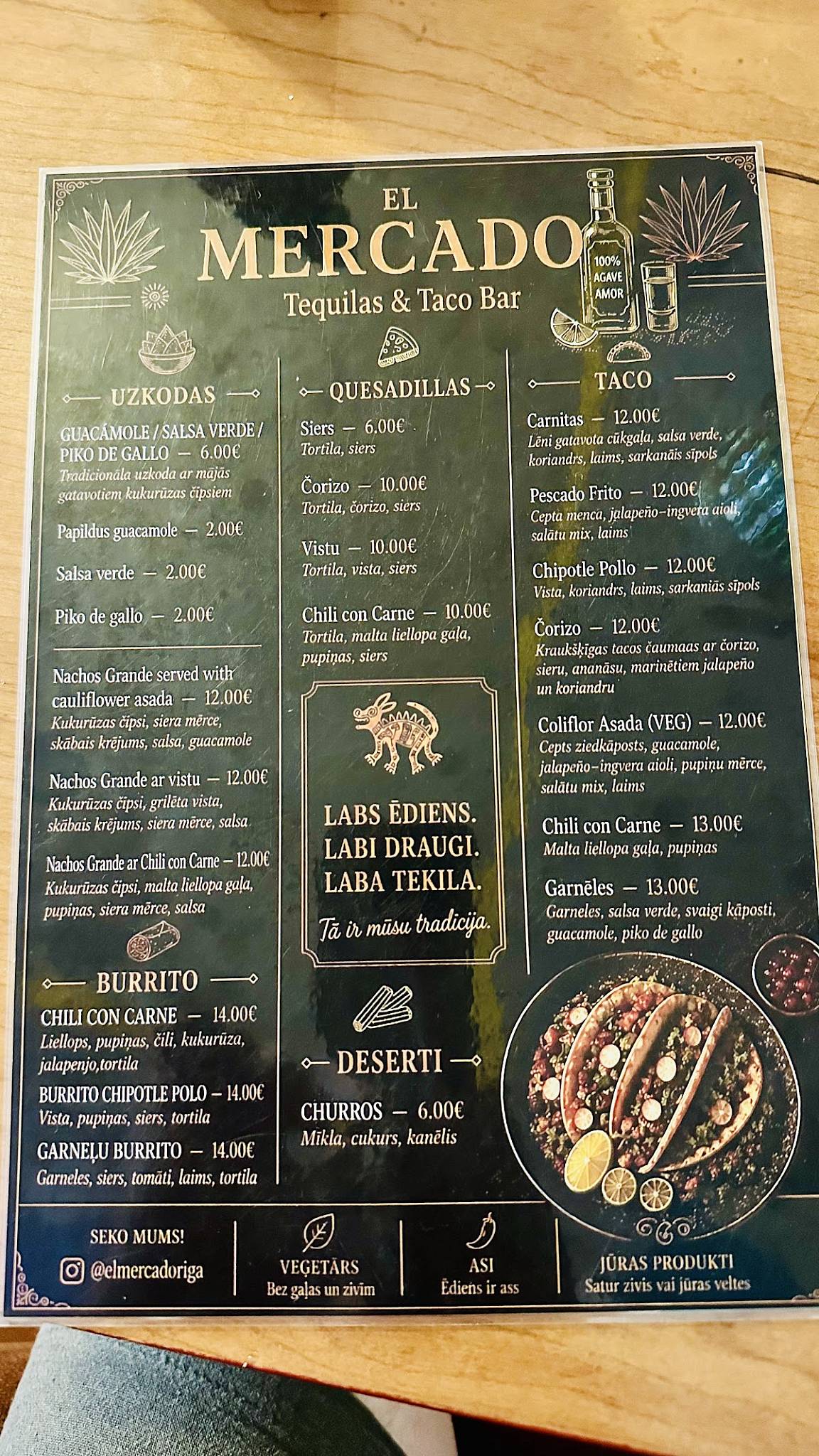 EL Mercado Riga меню
