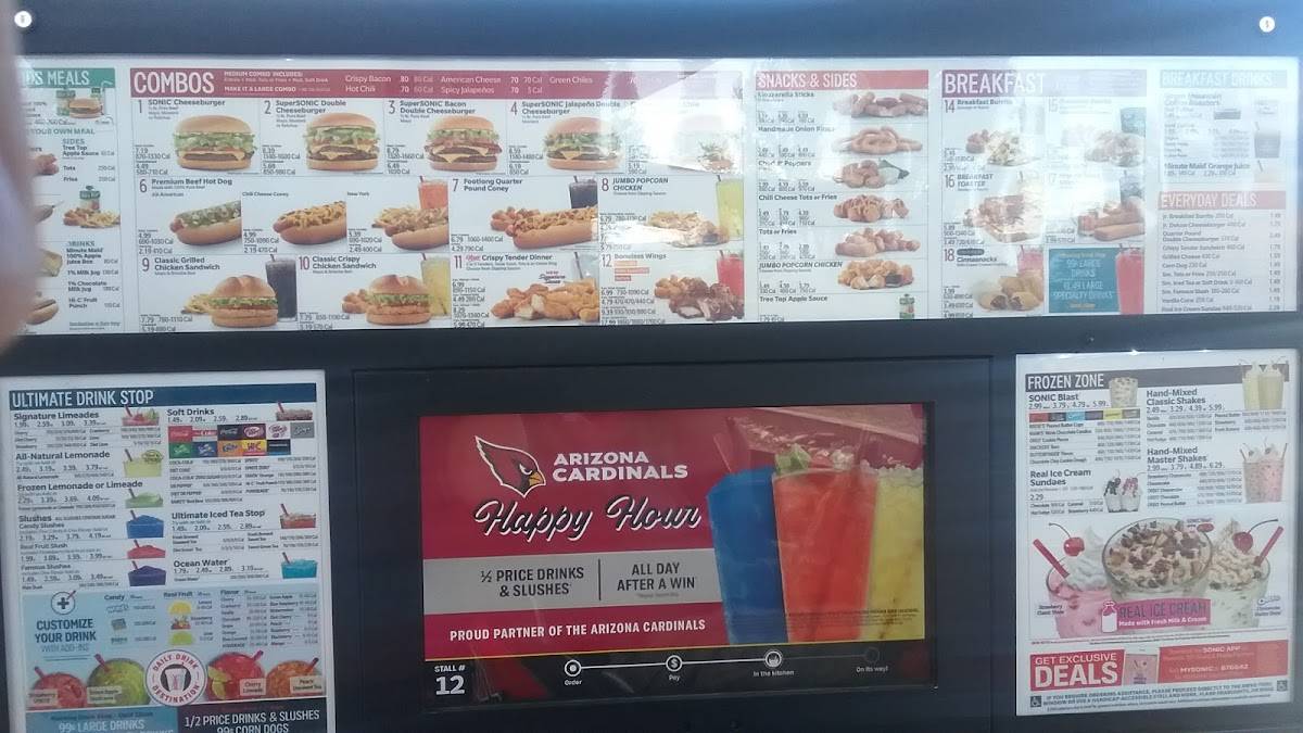 Sonic Drive-In меню
