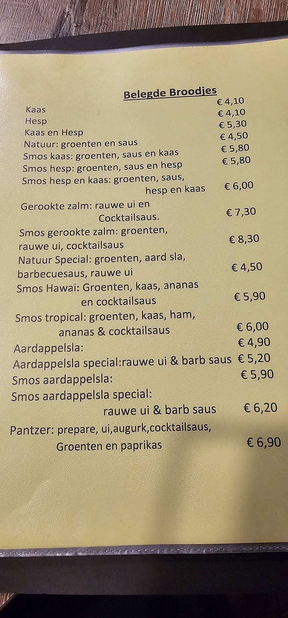 Eetcafé Centrum меню