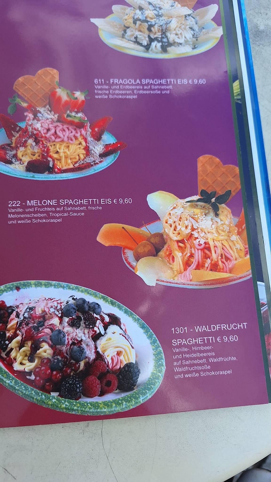 Eiscafé Roma меню
