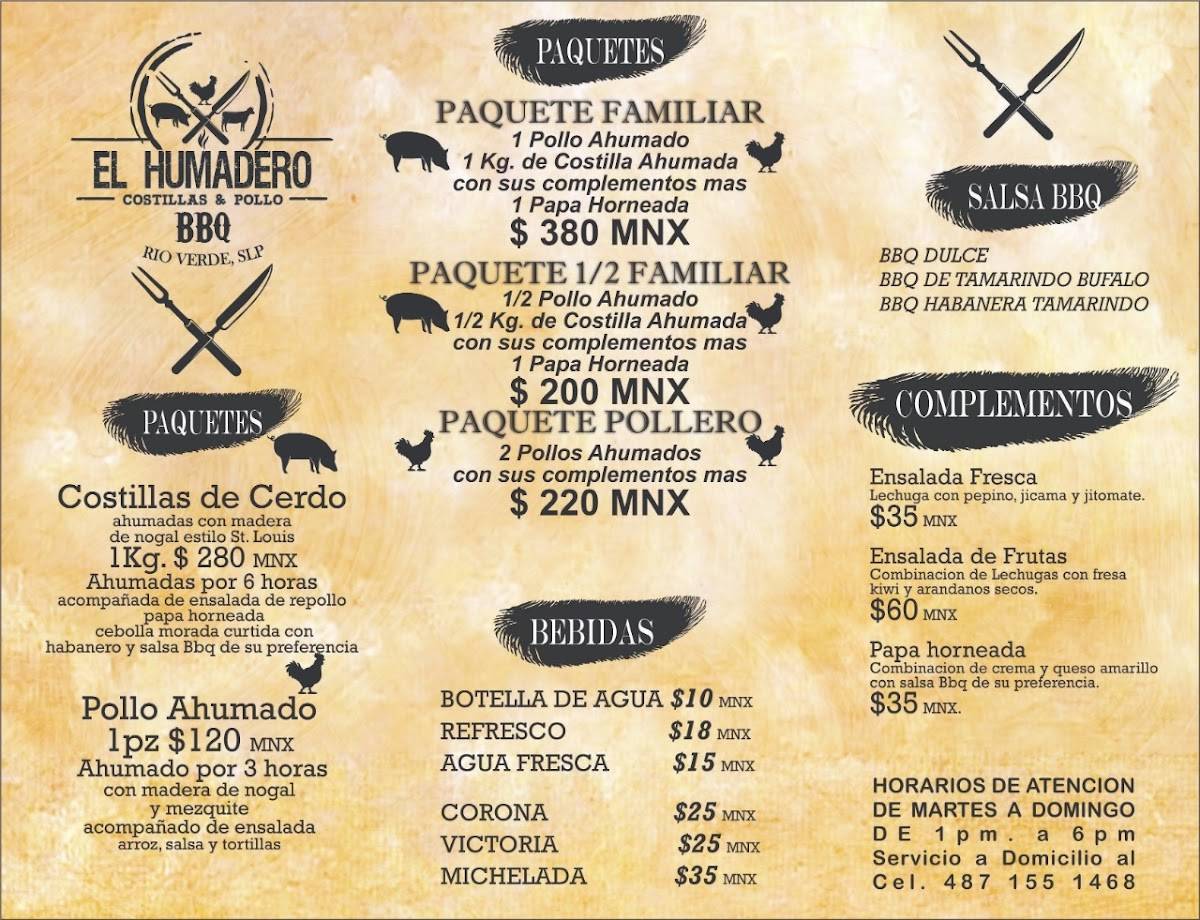 El Humadero меню