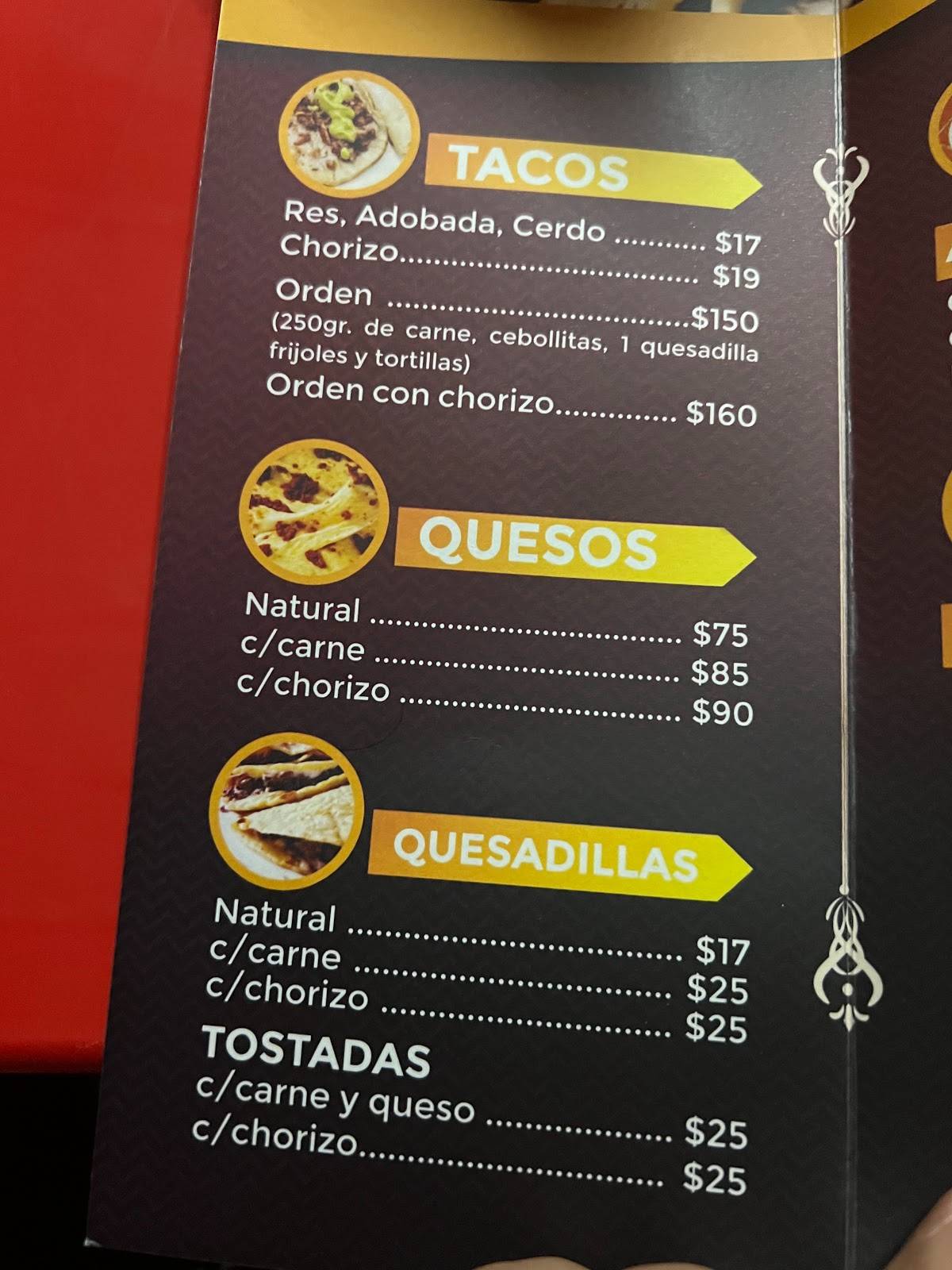 El Rey del Taco меню