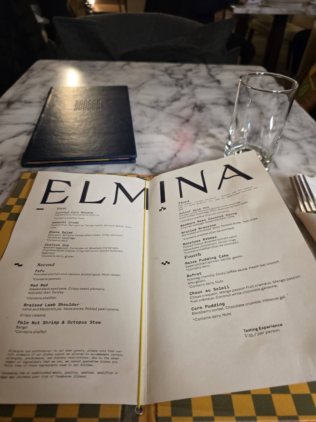 Elmina меню