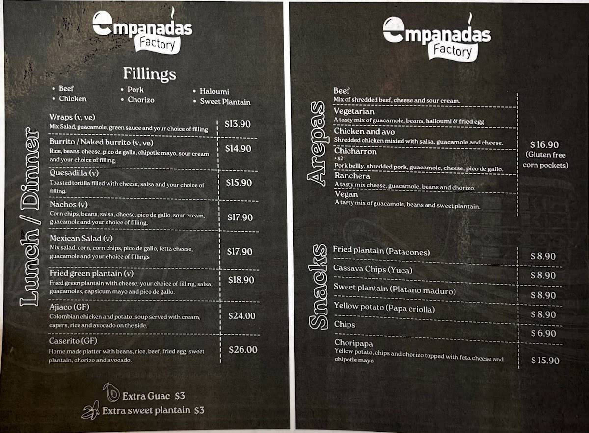 Empanadas Factory меню