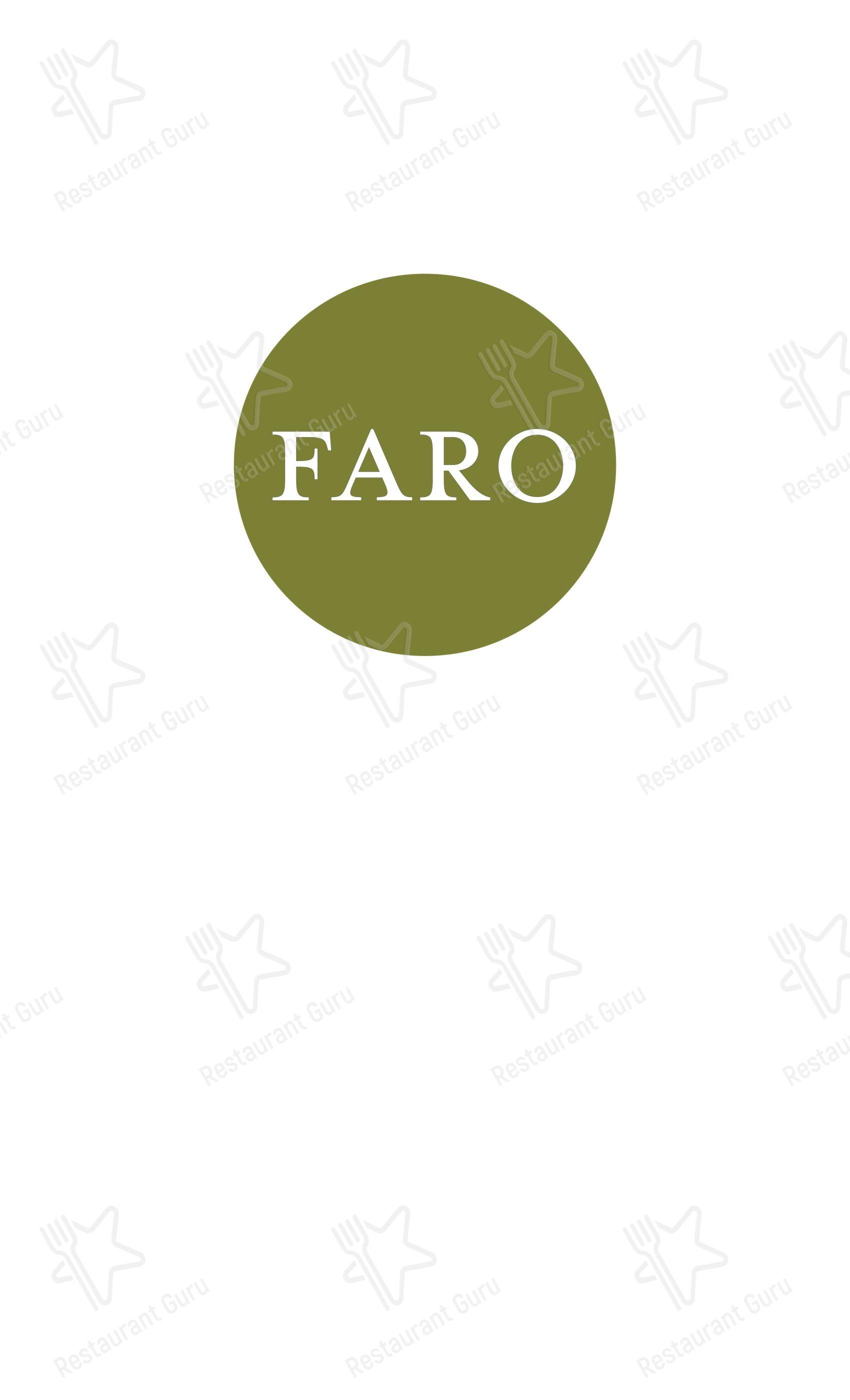 Основное меню кафе FARO Pizza в Виктории