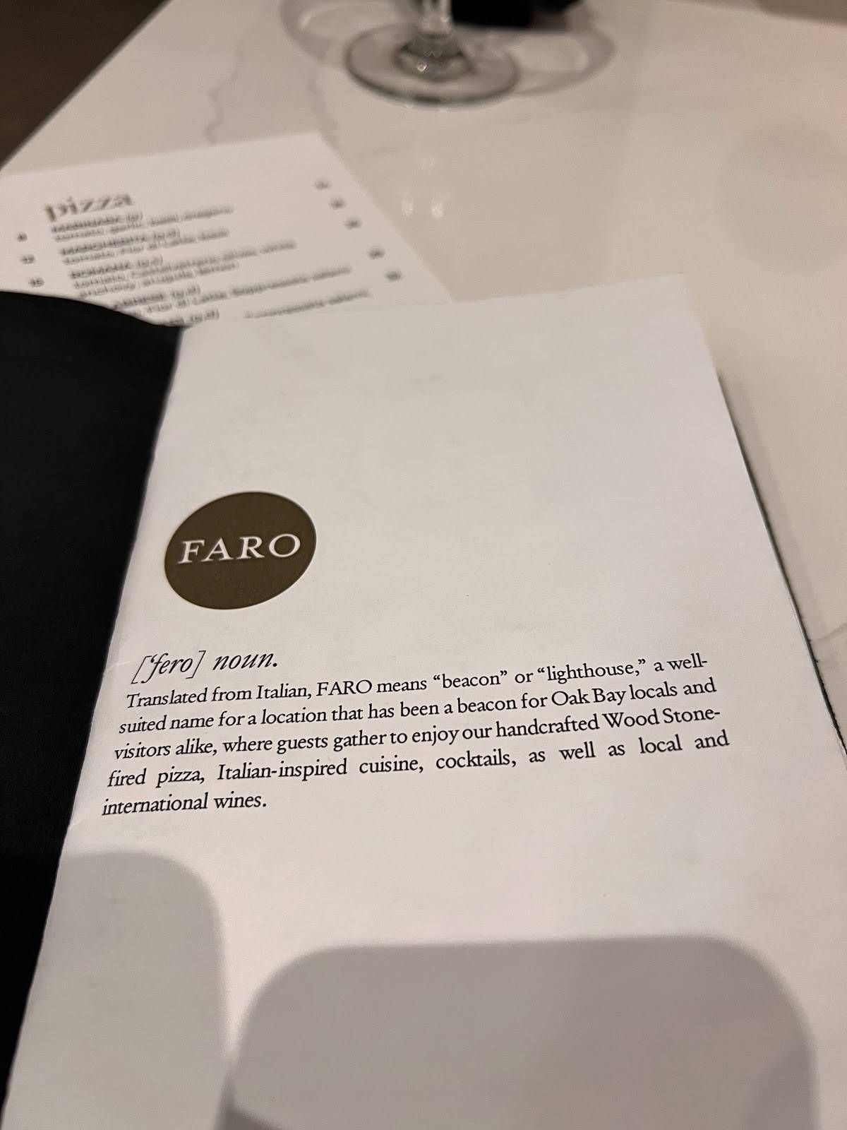 FARO Pizza меню