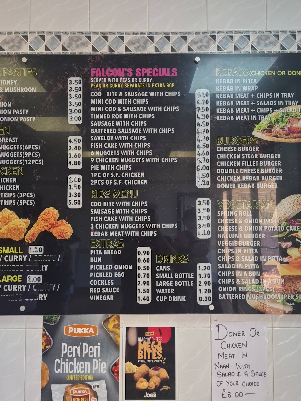 Falcons Fish Bar меню
