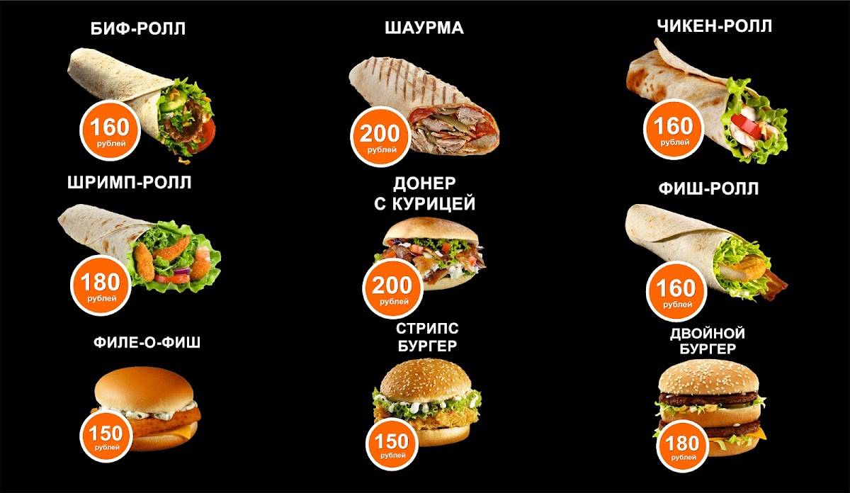 Fast Food Cafe меню