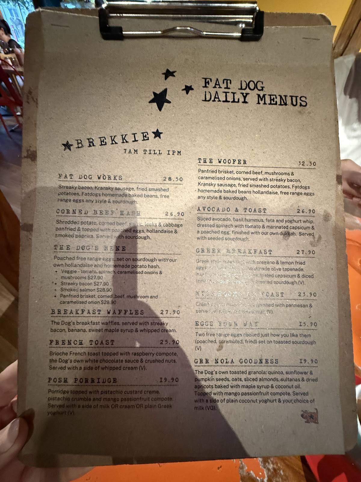 Fat Dog Cafe & Bar меню