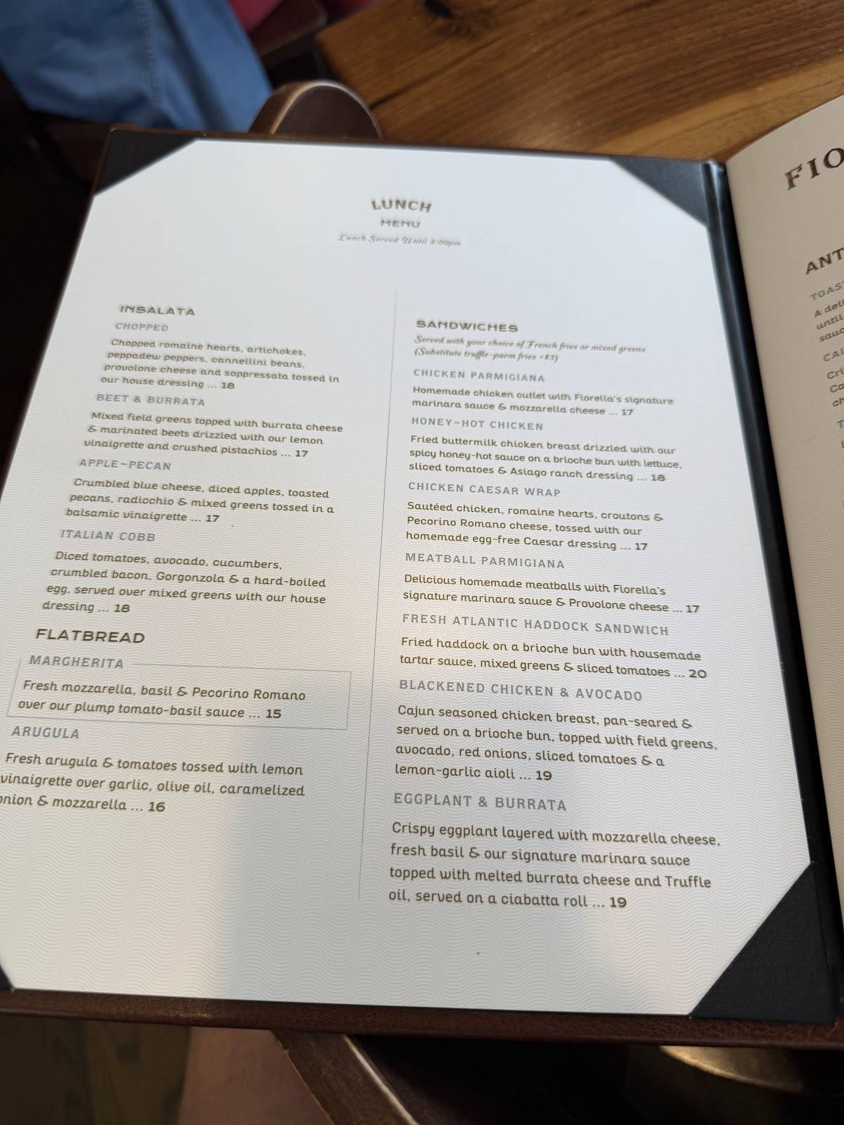 Fiorella's Cucina меню