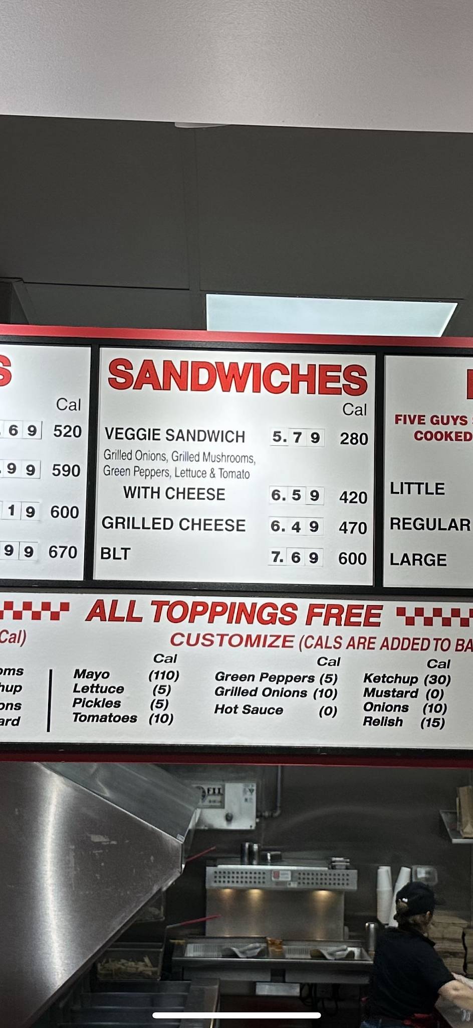 Five Guys меню