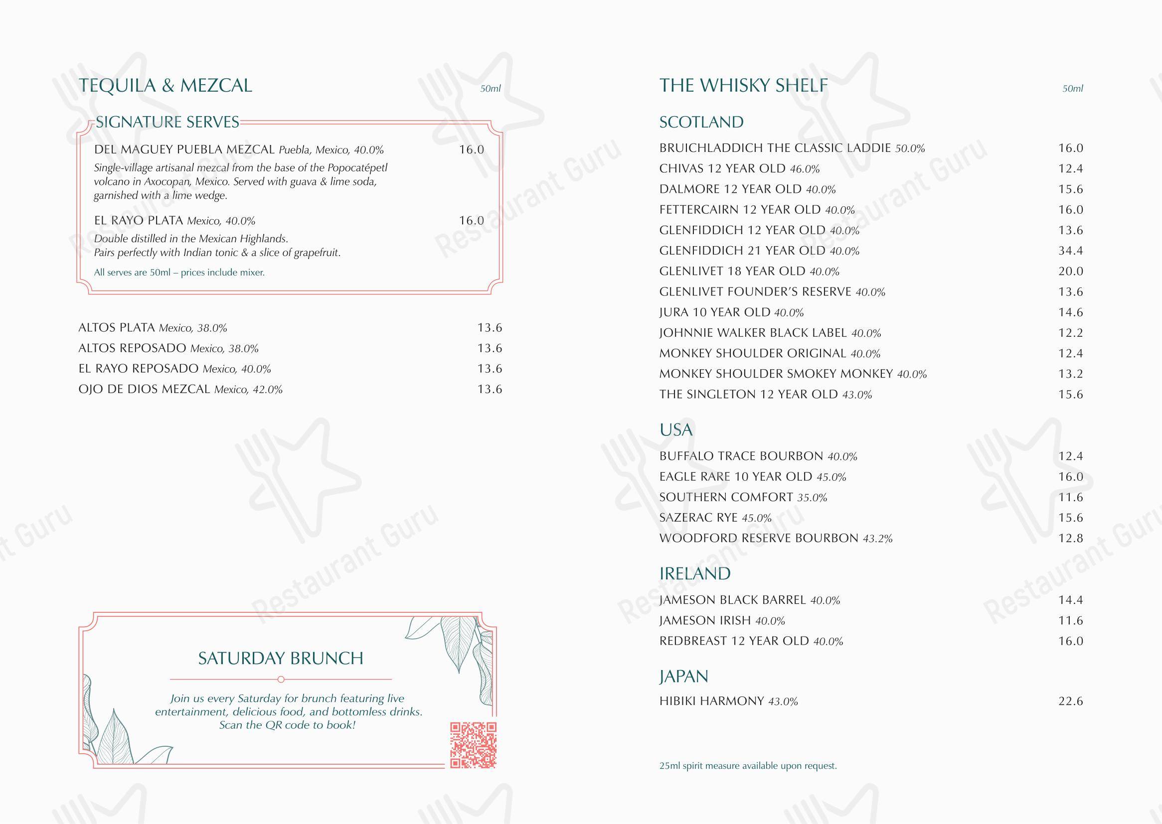 Меню паба и бара Fleets Bar & Kitchen