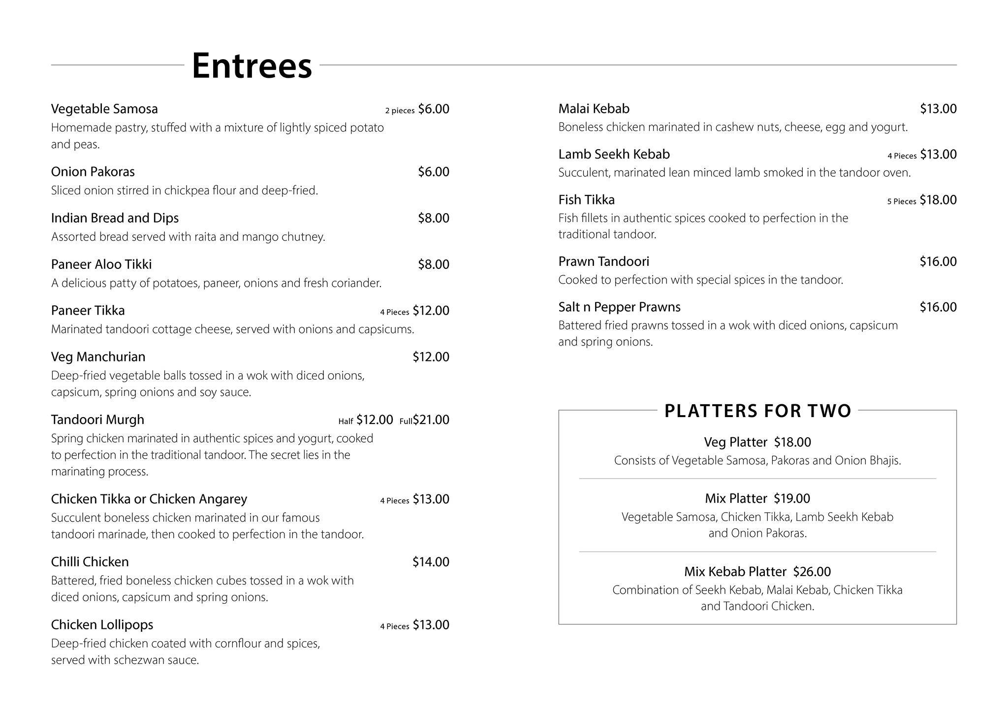 Flying Rickshaw Indian Eatery Devonport меню