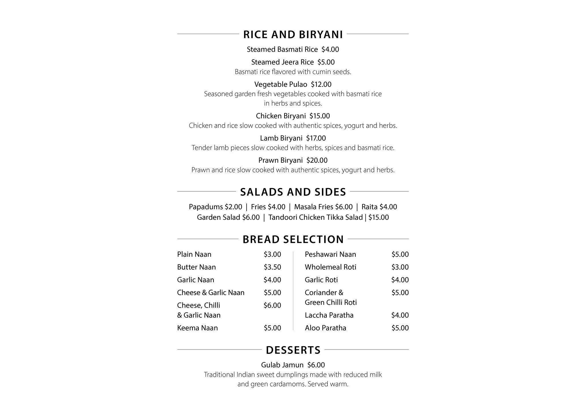 Flying Rickshaw Indian Eatery Devonport меню