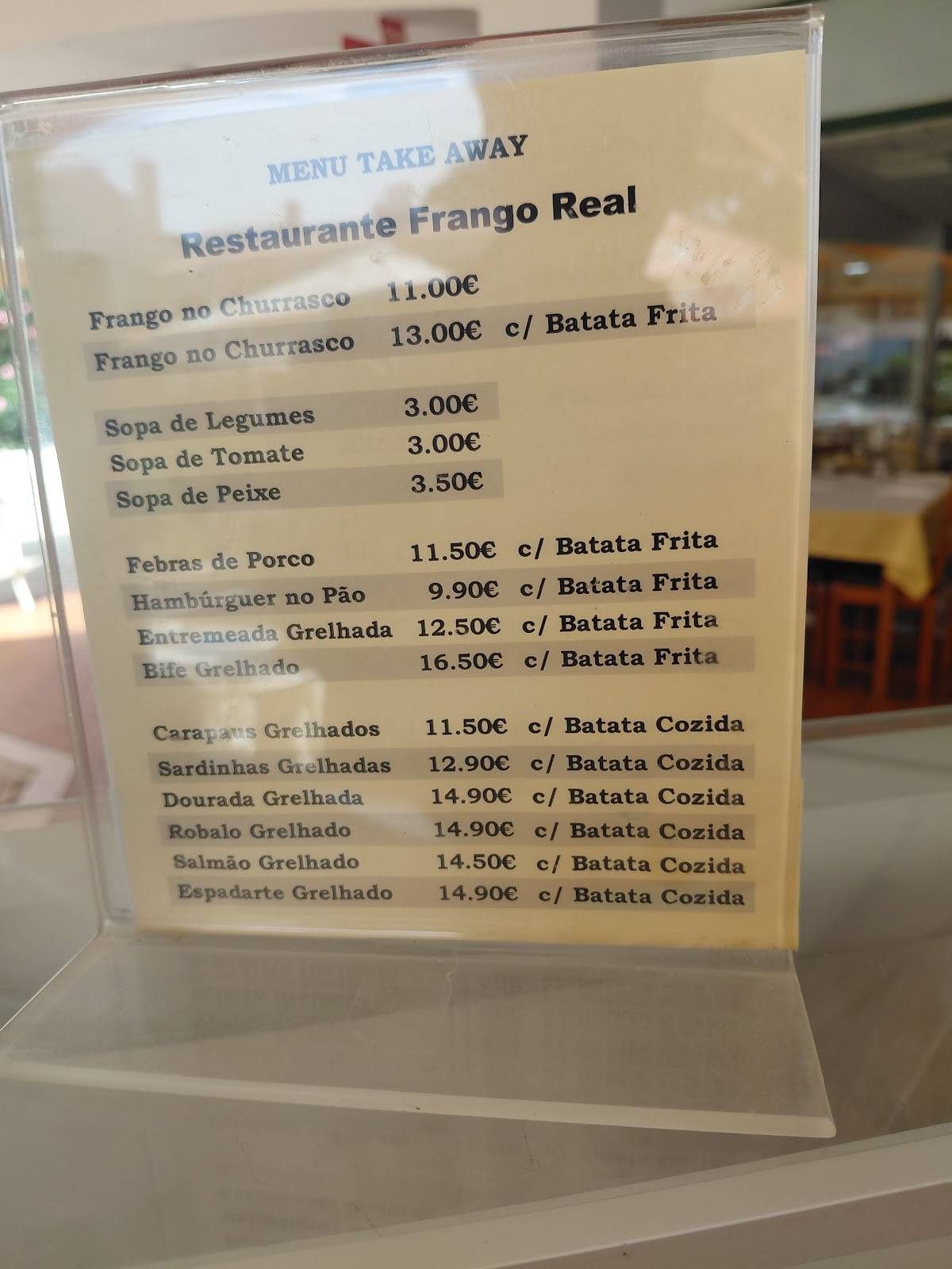 Frango Real Restaurante Take Away меню