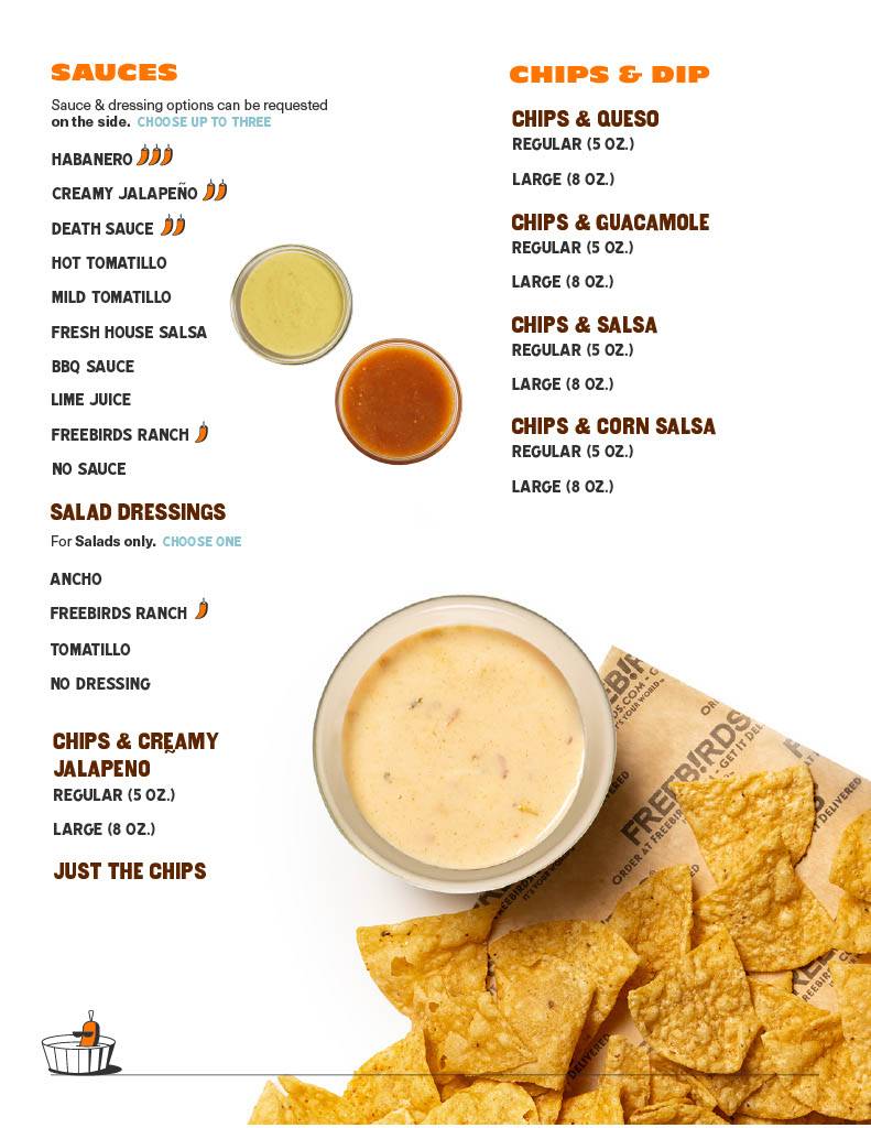 Freebirds World Burrito меню