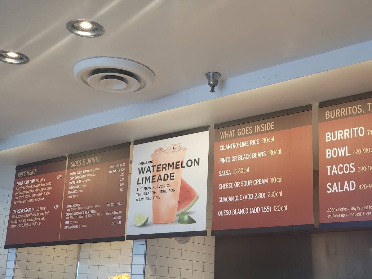 Chipotle Mexican Grill меню