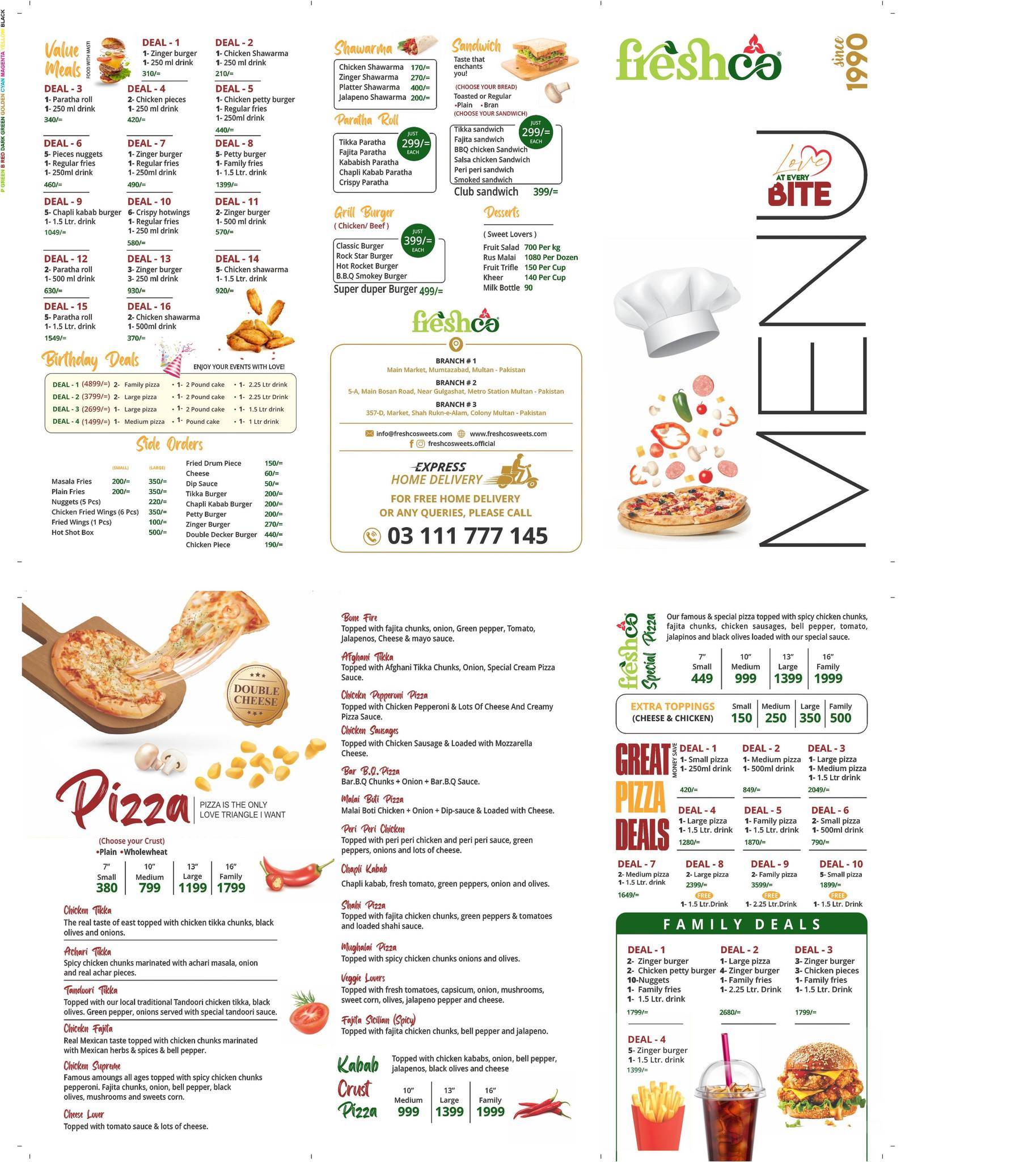 Freshco меню