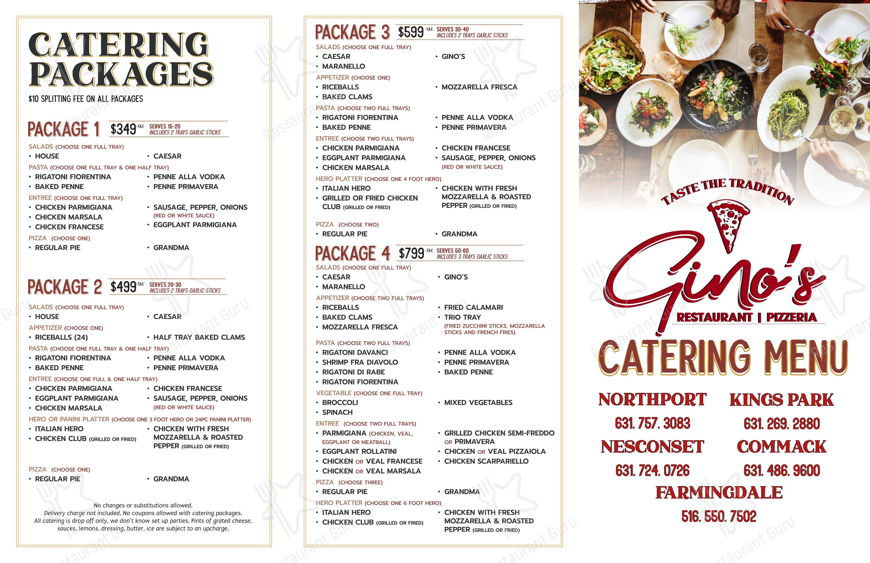 Коктейльная карта ресторана GINO’S OF COMMACK