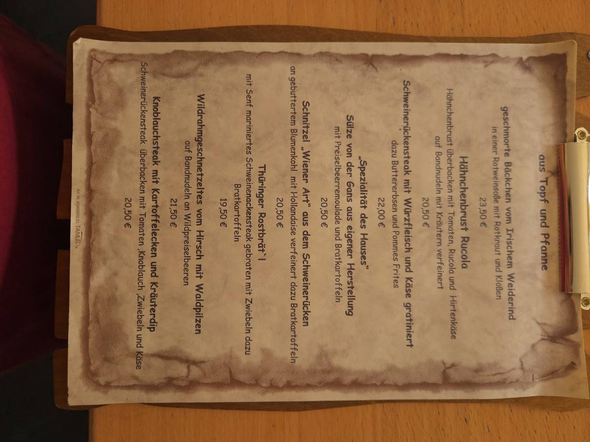 Gaststätte „Zum Römer“ меню