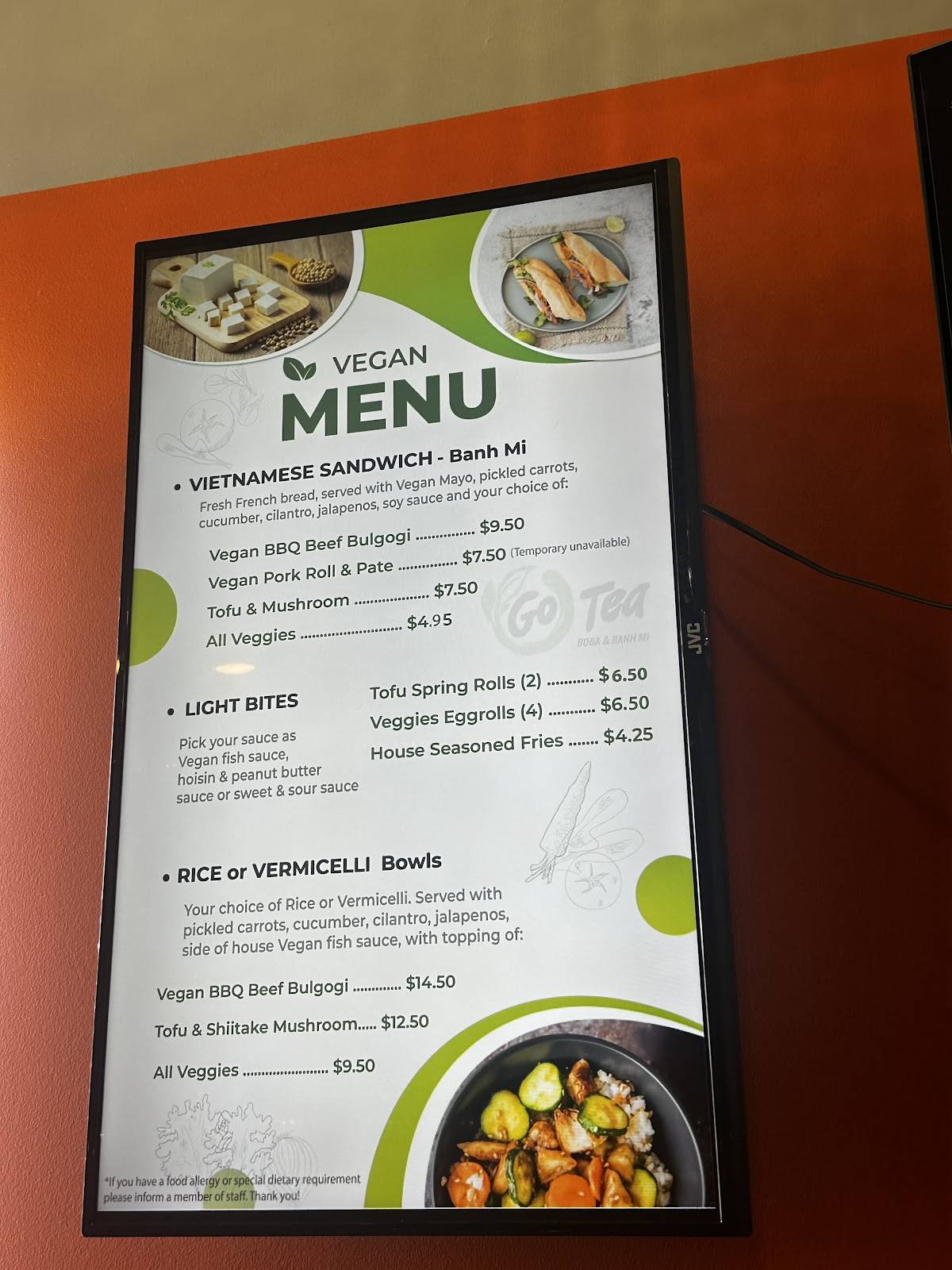 Go Tea Boba & Banh Mi меню