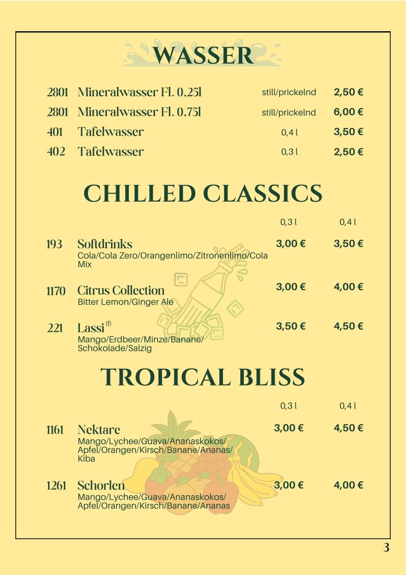 Goa (Indisches und Singapurisches Restaurant) меню
