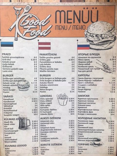 Good Food Valga Valkas меню