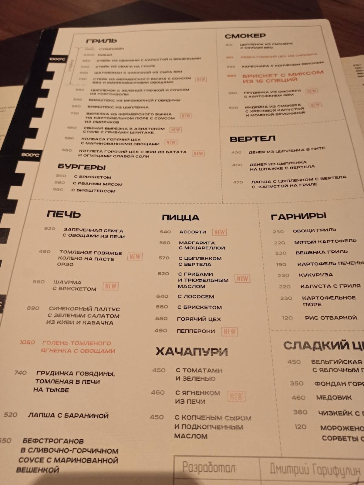 Горячий Цех меню