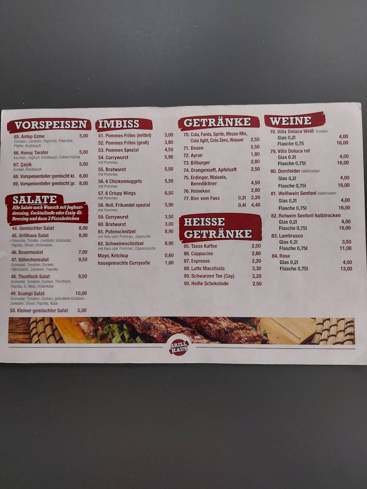 Grillhaus Rhede меню