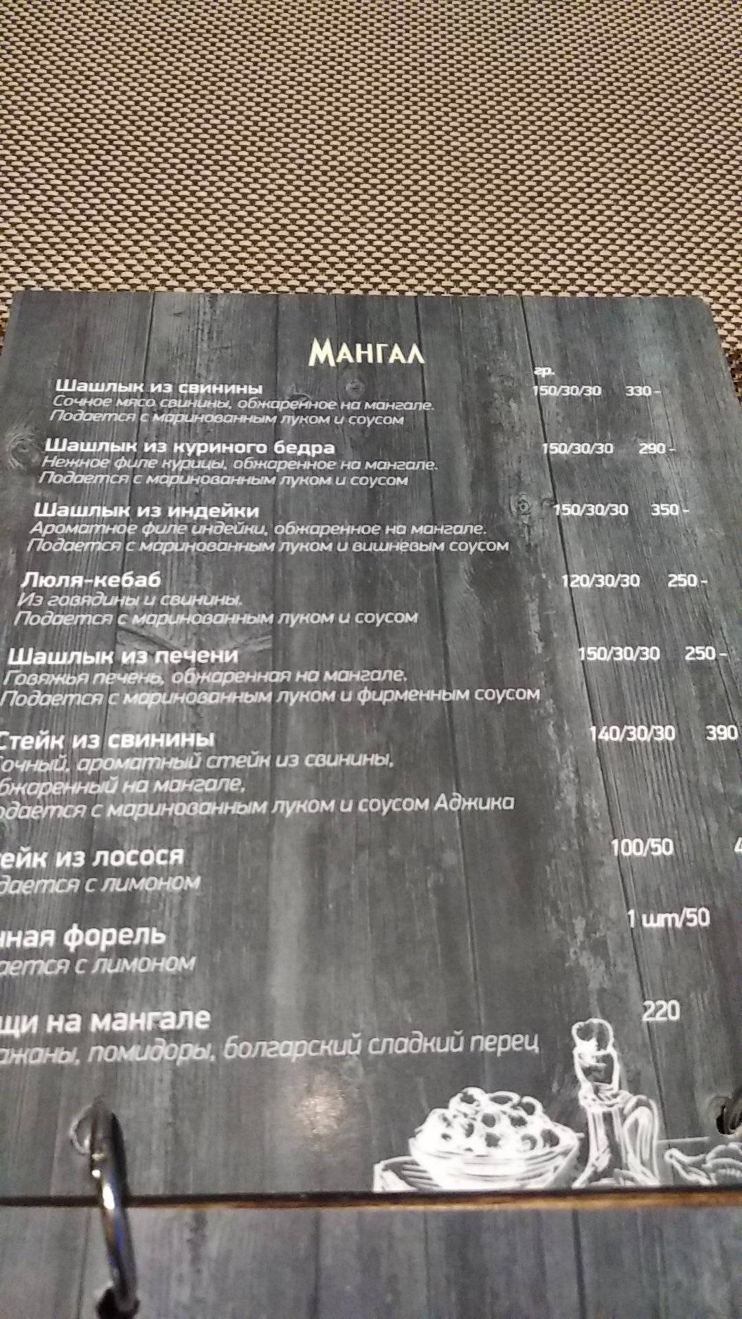 Grizzly меню