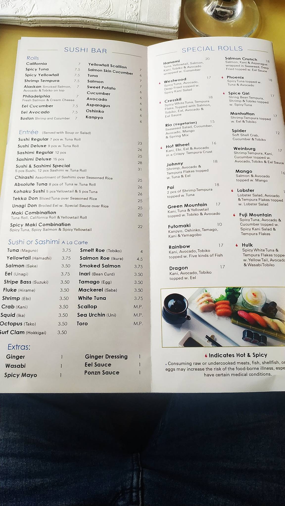 Hanami Restaurant Cresskill меню