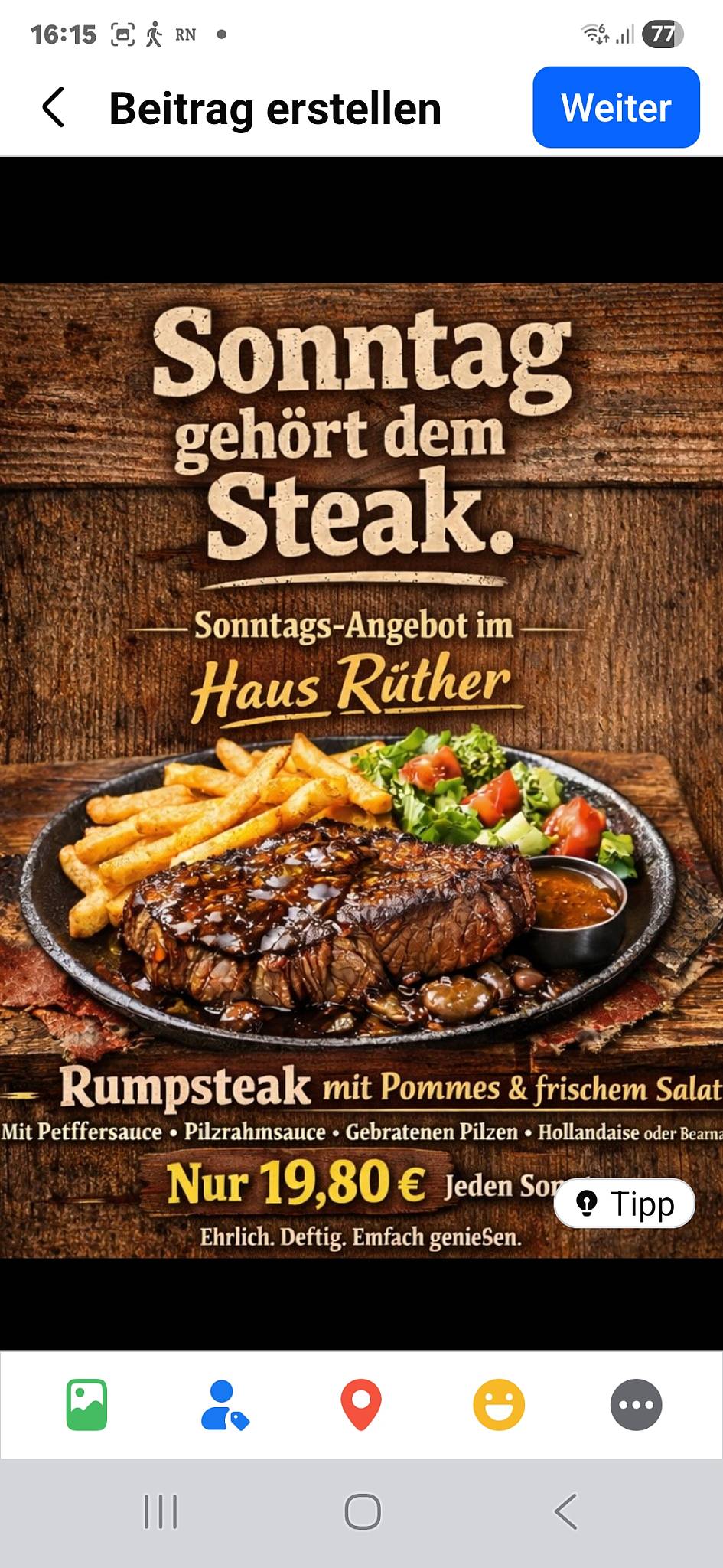 Haus Rüther меню