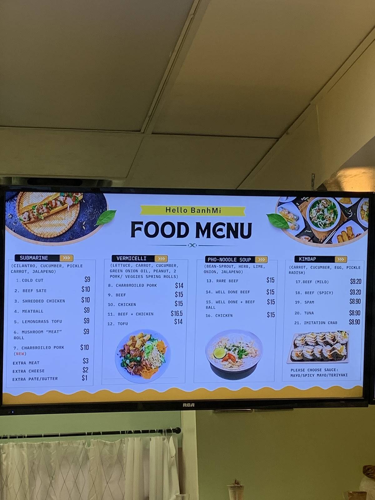 Hello BanhMi меню