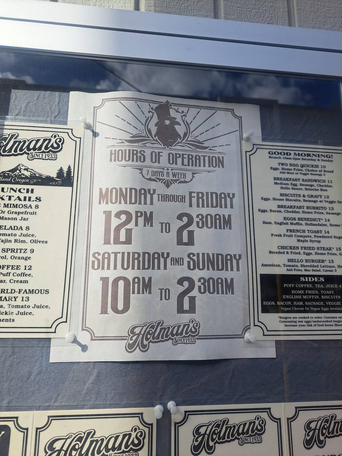 Holman's Bar & Grill меню