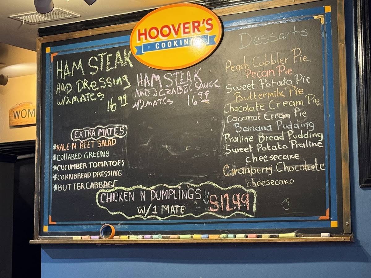 Hoover's Cooking меню
