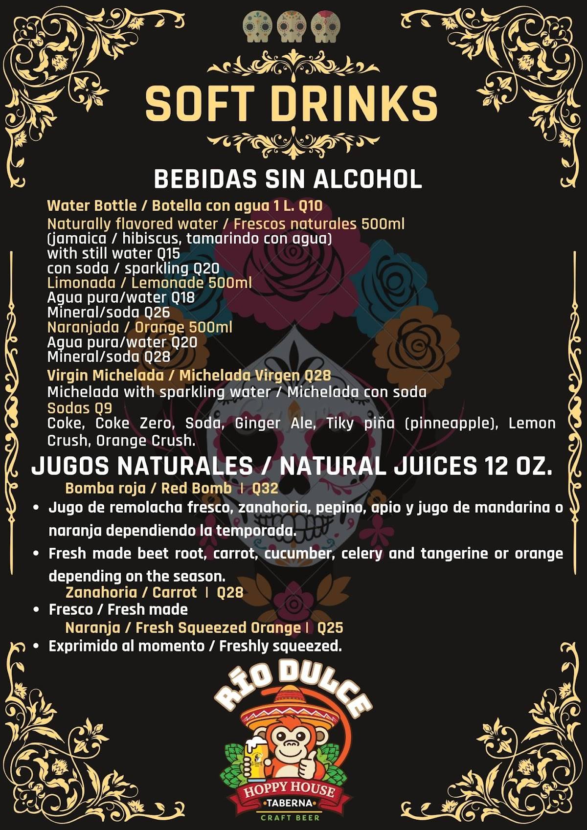 Hoppy House Taberna Río Dulce меню