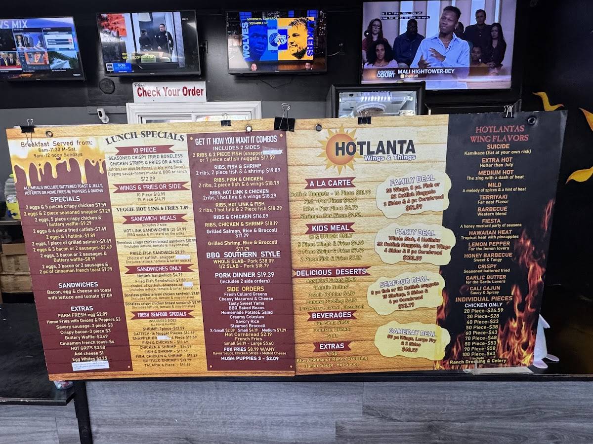 Hotlanta Wings and Things меню