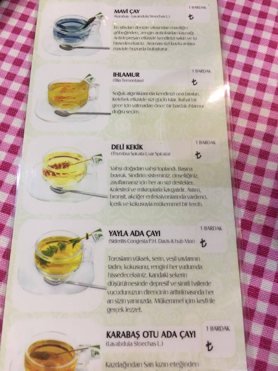 In Cafe меню
