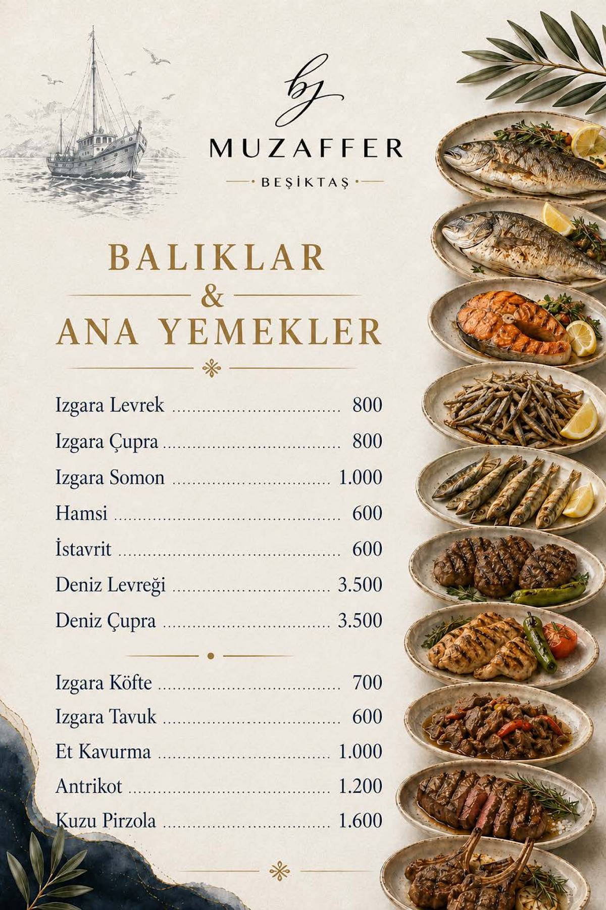 Bymuzaffer Beşiktaş меню