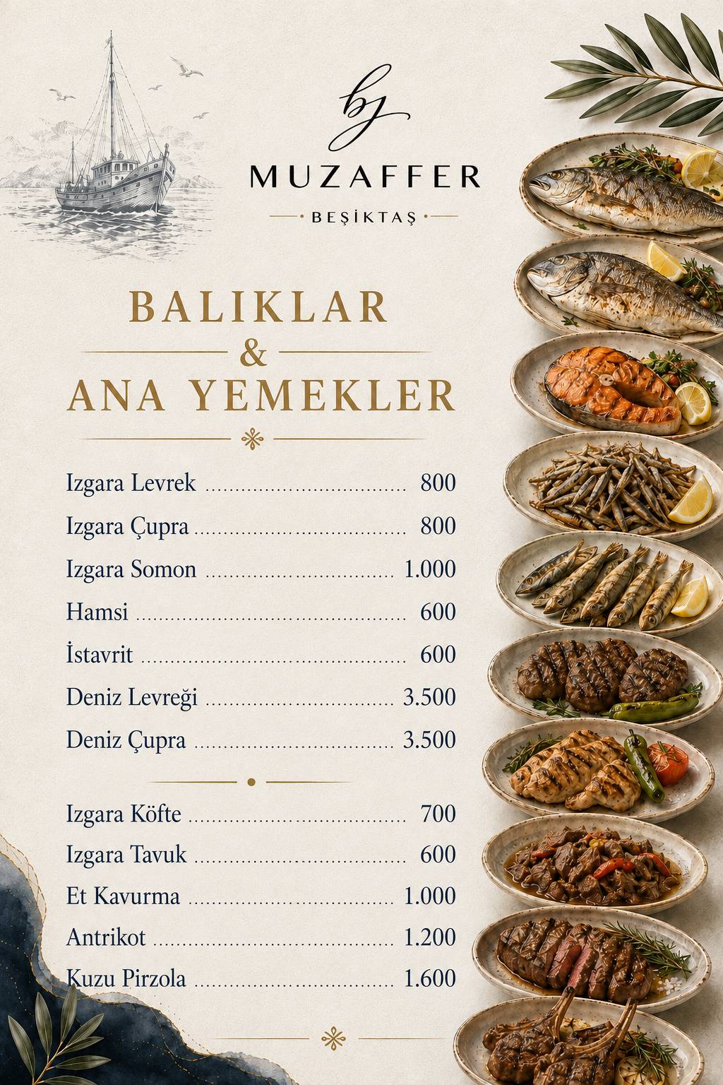 Bymuzaffer Beşiktaş меню