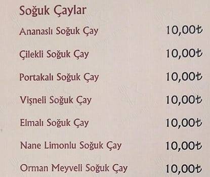 Roma Dondurmacısı меню