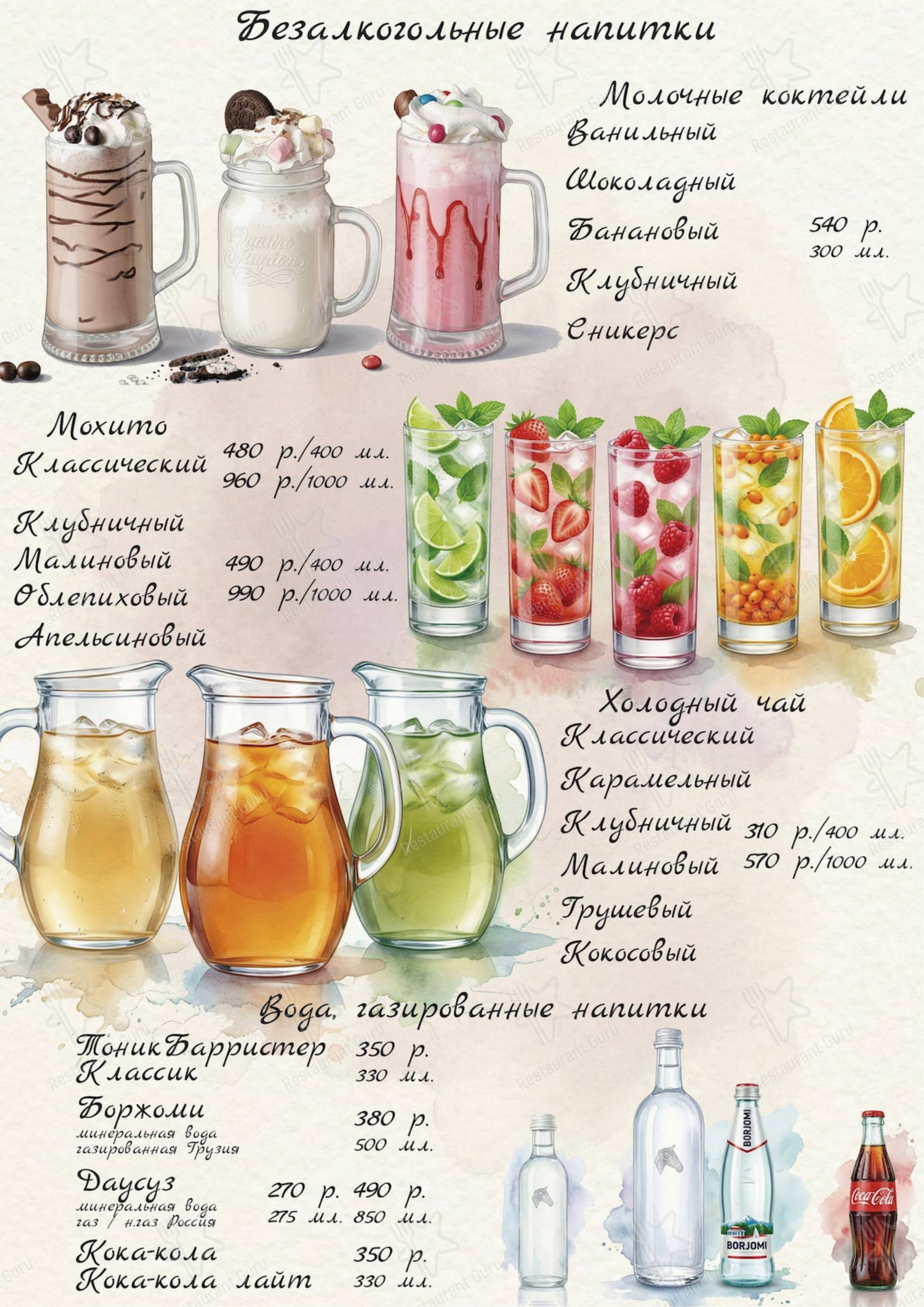 Ночное меню ресторана Италония