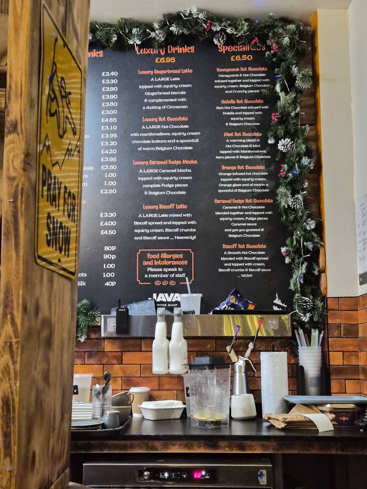 Java Coffee Shop меню