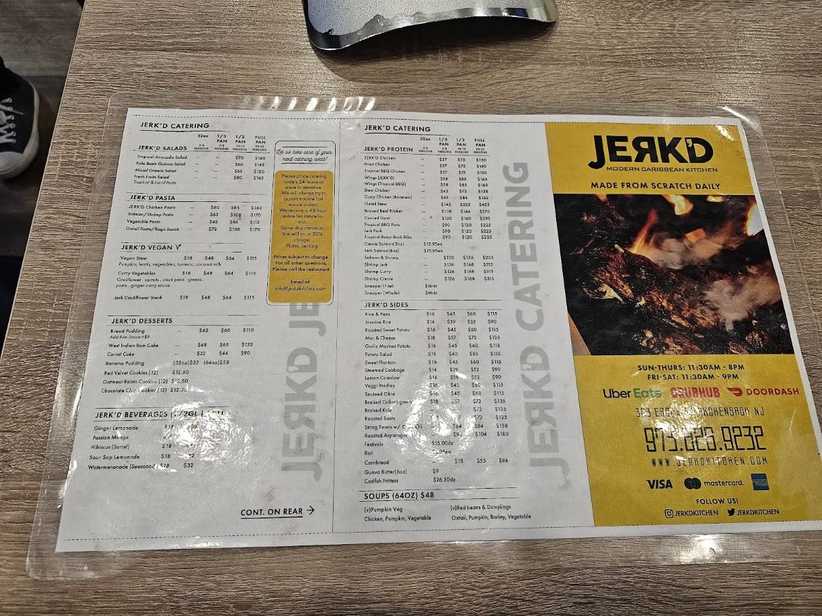 Jerk'D Modern Caribbean Kitchen меню