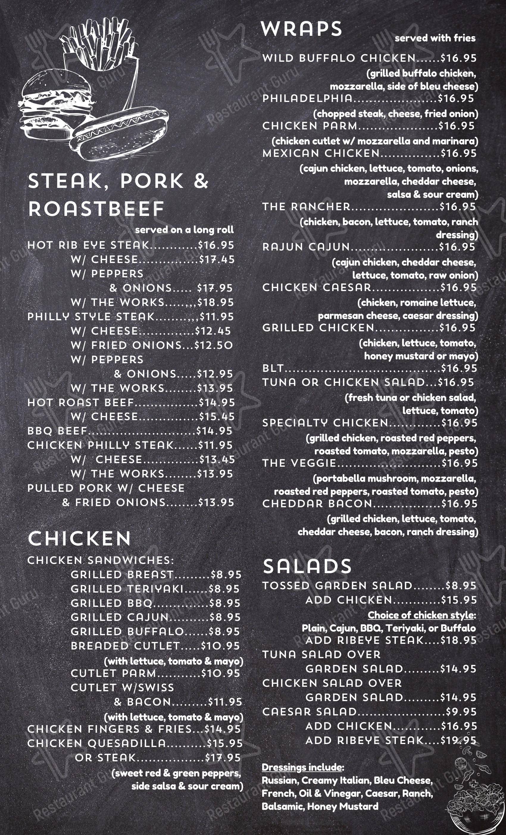 Меню барбекю Jim Dandy's в Рутерфорде