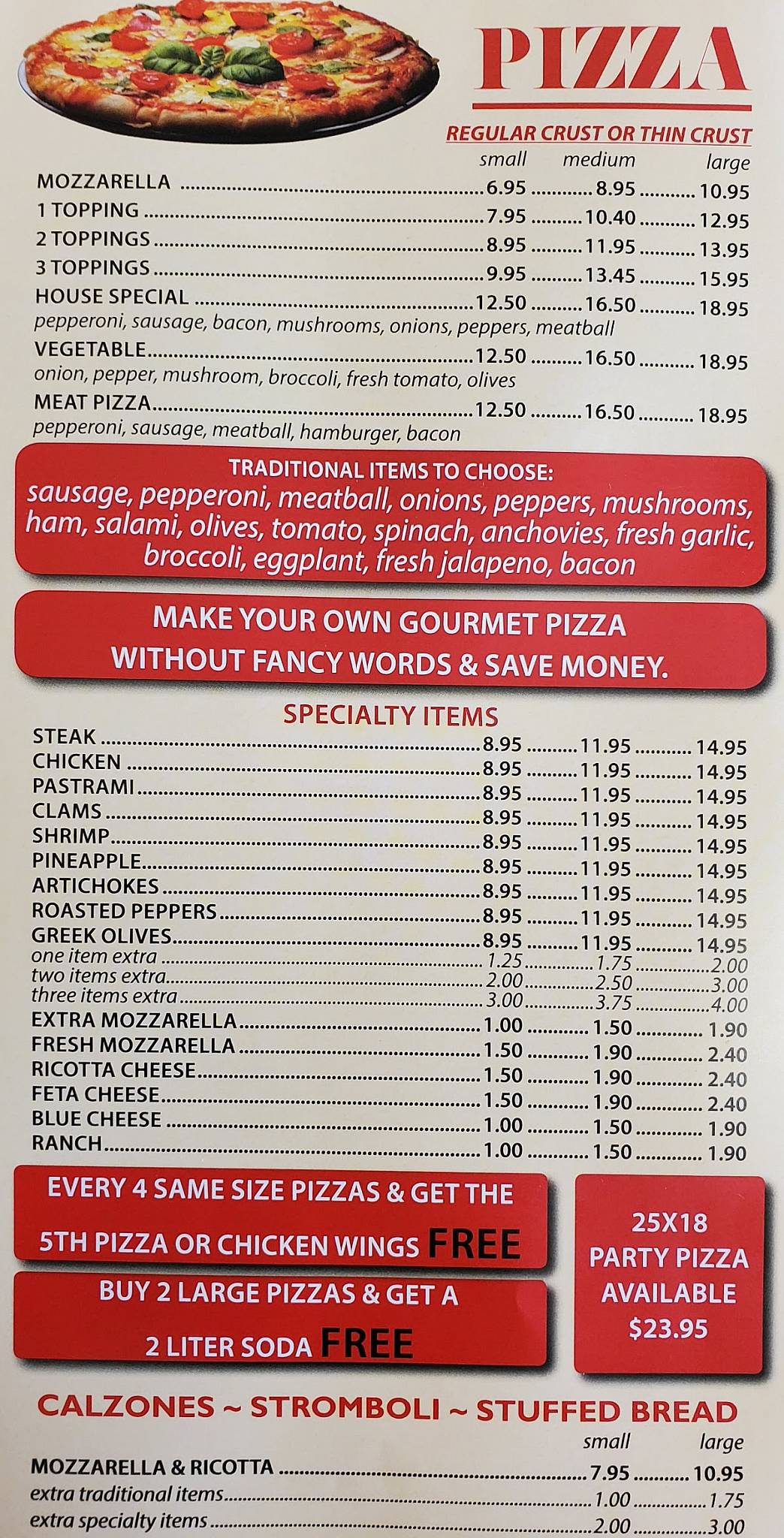 Jimmy's Pizza меню